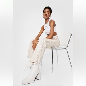 Fringe High-Waisted Jeans